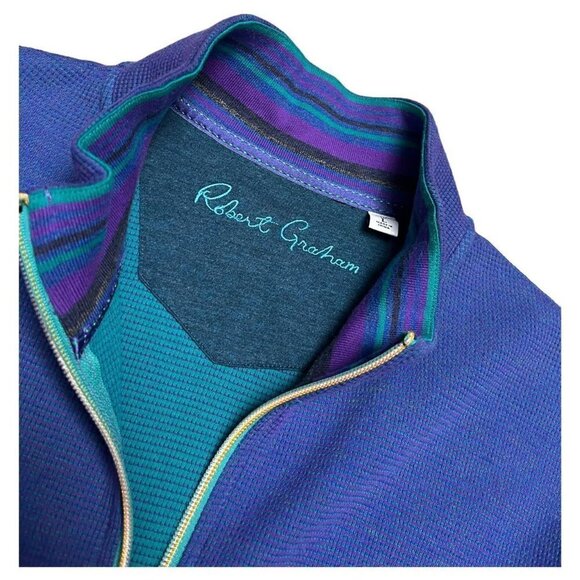Robert Graham Luxury Designer Waffle Thermal Golf Light Jacket - Large - Picture 2 of 6